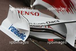 20.05.2008 Monte Carlo, Monaco,  Toyota F1 Team, TF108, Front wing detail - Formula 1 World Championship, Rd 6, Monaco Grand Prix, Tuesday