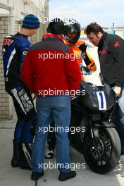 19.-20.03.2008 Hungary, Pannoniaring, Michael Schumacher (ex. F1 driver/ Ferrari/world champion) drives the "Skoox-Cup" (Racing-for-Fun-Wettbewerb) on a Honda Fireblade (178 PS) / HRP Racing Team