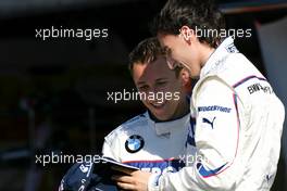 21.03.2008 Kuala Lumpur, Malaysia,  Robert Kubica (POL), BMW Sauber F1 Team, Christian Klien (AUT), Test Driver, BMW Sauber F1 Team - Formula 1 World Championship, Rd 2, Malaysian Grand Prix, Friday Practice