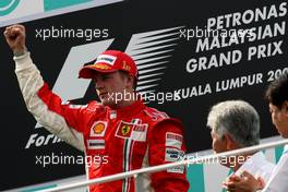 23.03.2008 Kuala Lumpur, Malaysia,  1st, Winner, Kimi Raikkonen (FIN), Räikkönen, Scuderia Ferrari - Formula 1 World Championship, Rd 2, Malaysian Grand Prix, Sunday Podium