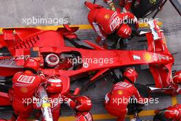 23.03.2008 Kuala Lumpur, Malaysia,  Kimi Raikkonen (FIN), Räikkönen, Scuderia Ferrari during pitstop - Formula 1 World Championship, Rd 2, Malaysian Grand Prix, Sunday Race