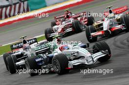 23.03.2008 Kuala Lumpur, Malaysia,  Rubens Barrichello (BRA), Honda Racing F1 Team, RA108 and Kazuki Nakajima (JPN), Williams F1 Team, FW30  - Formula 1 World Championship, Rd 2, Malaysian Grand Prix, Sunday Race