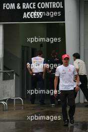 22.03.2008 Kuala Lumpur, Malaysia,  Heikki Kovalainen (FIN), McLaren Mercedes at Race Control - Formula 1 World Championship, Rd 2, Malaysian Grand Prix, Saturday