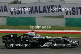 22.03.2008 Kuala Lumpur, Malaysia,  Nico Rosberg (GER), WilliamsF1 Team, FW30 - Formula 1 World Championship, Rd 2, Malaysian Grand Prix, Saturday Practice