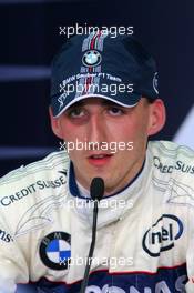 23.03.2008 Kuala Lumpur, Malaysia,  Robert Kubica (POL),  BMW Sauber F1 Team - Formula 1 World Championship, Rd 2, Malaysian Grand Prix, Sunday Press Conference