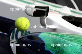 20.03.2008 Kuala Lumpur, Malaysia,  Tennis balls to protect aerodynamic devices with sharp edges on the Honda Racing F1 Team, RA108 - Formula 1 World Championship, Rd 2, Malaysian Grand Prix, Thursday