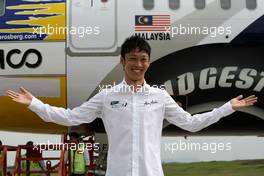 20.03.2008 Kuala Lumpur, Malaysia,  Kazuki Nakajima (JPN), Williams F1 Team, Launch of the "Frank Williams" Air Asia Airliner - Formula 1 World Championship, Rd 2, Malaysian Grand Prix, Thursday