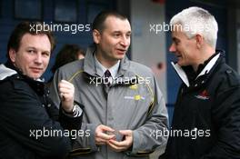 16.01.2008 Jerez, Spain,  Christian Horner (GBR), Red Bull Racing, Sporting Director, Rob White (GBR) Renault, Geoff Willis (GBR), Red Bull Racing, Technical Director - Red Bull Racing, RB4