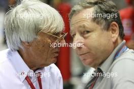 27.09.2008 Singapore City, Singapore,  Bernie Ecclestone (GBR), President and CEO of Formula One Management and Jean Todt (FRA) - Formula 1 World Championship, Rd 15, Singapore Grand Prix, Saturday Qualifying