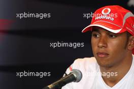 25.09.2008 Singapore City, Singapore,  Lewis Hamilton (GBR), McLaren Mercedes - Formula 1 World Championship, Rd 15, Singapore Grand Prix, Thursday Press Conference