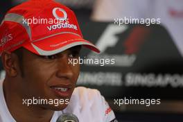 25.09.2008 Singapore City, Singapore,  Lewis Hamilton (GBR), McLaren Mercedes - Formula 1 World Championship, Rd 15, Singapore Grand Prix, Thursday Press Conference