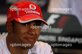 25.09.2008 Singapore City, Singapore,  Lewis Hamilton (GBR), McLaren Mercedes - Formula 1 World Championship, Rd 15, Singapore Grand Prix, Thursday Press Conference