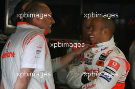 09.05.2008 Istanbul, Turkey,  Lewis Hamilton (GBR), McLaren Mercedes and Ron Dennis (GBR), McLaren, Team Principal, Chairman - Formula 1 World Championship, Rd 5, Turkish Grand Prix, Friday Practice