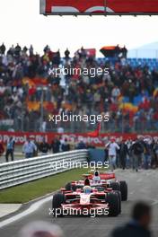 11.05.2008 Istanbul, Turkey,  race fans on the circuit during the slow down lap - Formula 1 World Championship, Rd 5, Turkish Grand Prix, Sunday Podium