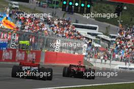 11.05.2008 Istanbul, Turkey,  Felipe Massa (BRA), Scuderia Ferrari, F2008 leads Lewis Hamilton (GBR), McLaren Mercedes, MP4-23 - Formula 1 World Championship, Rd 5, Turkish Grand Prix, Sunday Race