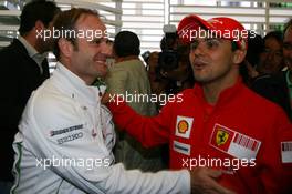 10.05.2008 Istanbul, Turkey,  Rubens Barrichello (BRA), Honda Racing F1 Team and Felipe Massa (BRA), Scuderia Ferrari - Formula 1 World Championship, Rd 5, Turkish Grand Prix, Saturday