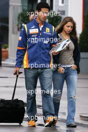 10.05.2008 Istanbul, Turkey,  Lucas Di Grassi (BRA) Test Driver, Renault F1 Team and his girlfriend - Formula 1 World Championship, Rd 5, Turkish Grand Prix, Saturday