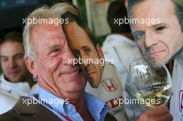 10.05.2008 Istanbul, Turkey,  John Button (GBR), father of Jenson Button (GBR) wearing a Rubens Barrichello mask at his party celebrating 257 Grand Prix - Formula 1 World Championship, Rd 5, Turkish Grand Prix, Saturday