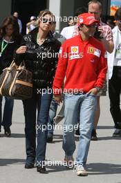 11.05.2008 Istanbul, Turkey,  Felipe Massa (BRA), Scuderia Ferrari and Rafaela Bassi (BRA), Girl Friend, Wife of Felipe Massa - Formula 1 World Championship, Rd 5, Turkish Grand Prix, Sunday
