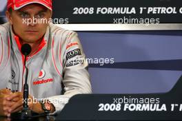 08.05.2008 Istanbul, Turkey,  Heikki Kovalainen (FIN), McLaren Mercedes - Formula 1 World Championship, Rd 5, Turkish Grand Prix, Thursday Press Conference