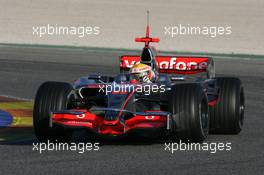 23.01.2008 Valencia, Spain,  Lewis Hamilton (GBR), McLaren Mercedes, MP4-23 - Formula 1 Testing, Valencia