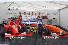 14.09.2008 Monza, Italy,  1st place and 2008 Champion, Esteban Gutierrez (MEX), Josef-Kaufmann-Racing and 2nd place Marco Wittmann (GER), Josef-Kaufmann-Racing / Team Celebration Picture  - Formula BMW Europe 2008, Rd 15 & 16, Monza, Sunday Podium