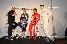 14.09.2008 Monza, Italy,  Formula BMW Europe Prize Giving - 1st, Esteban Gutierrez (MEX), Josef-Kaufmann-Racing, 2nd, Marco Wittmann (GER), Josef-Kaufmann-Racing and 3rd, Adrien Tambay (FRA), Eifelland Racing - Formula BMW Europe 2008, Rd 15 & 16, Monza, Sunday Podium