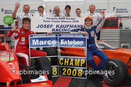 14.09.2008 Monza, Italy,  1st place and 2008 Champion, Esteban Gutierrez (MEX), Josef-Kaufmann-Racing and 2nd place Marco Wittmann (GER), Josef-Kaufmann-Racing / Team Celebration Picture  - Formula BMW Europe 2008, Rd 15 & 16, Monza, Sunday Podium