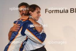 14.09.2008 Monza, Italy,  Formula BMW Europe Prize Giving - Mario Theissen (GER), BMW Sauber F1 Team, BMW Motorsport Director, 1st, Esteban Gutierrez (MEX), Josef-Kaufmann-Racing - Formula BMW Europe 2008, Rd 15 & 16, Monza, Sunday Podium