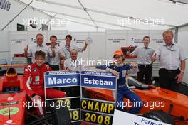 14.09.2008 Monza, Italy,  1st place and 2008 Champion, Esteban Gutierrez (MEX), Josef-Kaufmann-Racing and 2nd place Marco Wittmann (GER), Josef-Kaufmann-Racing / Team Celebration Picture  - Formula BMW Europe 2008, Rd 15 & 16, Monza, Sunday Podium