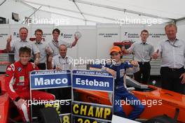 14.09.2008 Monza, Italy,  1st place and 2008 Champion, Esteban Gutierrez (MEX), Josef-Kaufmann-Racing and 2nd place Marco Wittmann (GER), Josef-Kaufmann-Racing / Team Celebration Picture  - Formula BMW Europe 2008, Rd 15 & 16, Monza, Sunday Podium