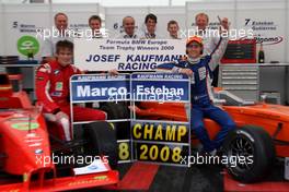 14.09.2008 Monza, Italy,  1st place and 2008 Champion, Esteban Gutierrez (MEX), Josef-Kaufmann-Racing and 2nd place Marco Wittmann (GER), Josef-Kaufmann-Racing / Team Celebration Picture  - Formula BMW Europe 2008, Rd 15 & 16, Monza, Sunday Podium