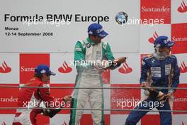 14.09.2008 Monza, Italy,  Winner, 1st, Tiago Geronimi (BRA), Eifelland Racing, 2nd, Marco Wittmann (GER), Josef-Kaufmann-Racing, 3rd, Esteban Gutierrez (MEX), Josef-Kaufmann-Racing - Formula BMW Europe 2008, Rd 15 & 16, Monza, Sunday Podium