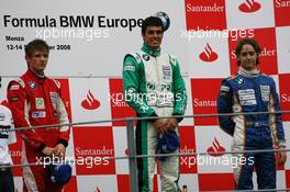 14.09.2008 Monza, Italy,  Winner, 1st, Tiago Geronimi (BRA), Eifelland Racing, 2nd, Marco Wittmann (GER), Josef-Kaufmann-Racing, 3rd, Esteban Gutierrez (MEX), Josef-Kaufmann-Racing - Formula BMW Europe 2008, Rd 15 & 16, Monza, Sunday Podium