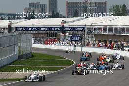 07.06.2008 Montreal, Canada,  Start, Ricardo Favoretto, Euronational leads - Formula BMW USA 2008, Rd 3 & 4, Montreal, Saturday Race