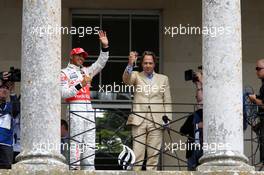 13.07.2008 Goodwood, England,  Lewis Hamilton (GBR), McLaren Mercedes on the balcony of Goodwood house with Lord March - Goodwood Festival of Speed 2008