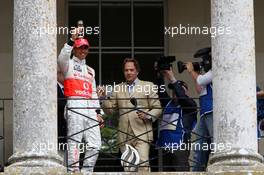 13.07.2008 Goodwood, Lewis Hamilton (GBR), McLaren Mercedes on the balcony of Goodwood house - Goodwood Festival of Speed 2008