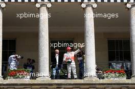 13.07.2008 Goodwood, England,  Lewis Hamilton (GBR), McLaren Mercedes on the Balcony of Goodwood house with Chris Evans (GBR) TV and radio presenter - Goodwood Festival of Speed 2008