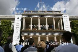 13.07.2008 Goodwood, England,  Lewis Hamilton (GBR), McLaren Mercedes on the Balcony of Goodwood house with Chris Evans (GBR) TV and radio presenter  - Goodwood Festival of Speed 2008