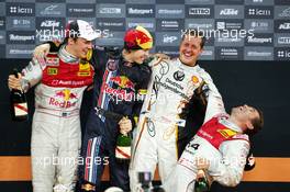 14.12.2008 Wembley, England,  Podium, Race of Nations, Mattias Ekstrom (SWE) Team Scandinavia, Sebastian Vettel (GER) Team Germany, Michael Schumacher (GER) Team Germany, Tom Kristensen (DNK) Team Scandinavia - Race of Champions 2008