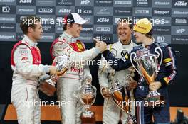 14.12.2008 Wembley, England,  Podium, Race of Nations,  Tom Kristensen (DNK) Team Scandinavia, Mattias Ekstrom (SWE) Team Scandinavia, Michael Schumacher (GER) Team Germany, Sebastian Vettel (GER) Team Germany - Race of Champions 2008