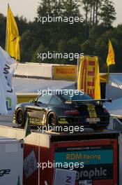 22.05.2009 Nurburgring, Germany,  Cargraphic Porsche 911 sits atop a transporter - Nurburgring 24 Hours 2009