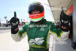 24.01.2009 Taupo, New Zealand,  Adam Carroll (IRL), driver of A1 Team Ireland celebrates pole position - A1GP World Cup of Motorsport 2008/09, Round 4, Taupo, Saturday Qualifying - Copyright A1GP - Free for editorial usage