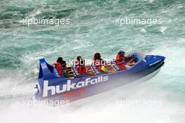 22.01.2009 Taupo, New Zealand,  A1 drivers on the hukafalls jet boat - A1GP World Cup of Motorsport 2008/09, Round 4, Taupo, Thursday - Copyright A1GP - Free for editorial usage