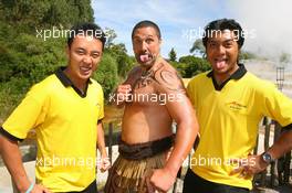 22.01.2009 Taupo, New Zealand,  Aaron Lim (MAL), driver of A1 Team Malaysia and Fairuz Fauzy (MAL), driver of A1 Team Malaysia - A1GP Drivers learn the Mauri Haka  - A1GP World Cup of Motorsport 2008/09, Round 4, Taupo, Thursday - Copyright A1GP - Free for editorial usage