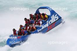 22.01.2009 Taupo, New Zealand,  A1 drivers on the hukafalls jet boat - A1GP World Cup of Motorsport 2008/09, Round 4, Taupo, Thursday - Copyright A1GP - Free for editorial usage