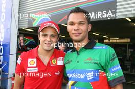 21.02.2009 Johannesburg, South Africa,  Felipe Massa with Adrian Zaugg (RSA), driver of A1 Team South Africa - A1GP World Cup of Motorsport 2008/09, Round 5, Gauteng, Saturday - Copyright A1GP - Free for editorial usage