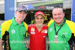 21.02.2009 Johannesburg, South Africa,  John Martin (AUS), driver of A1 Team Australia with Felipe Massa and  Alan Jones (AUS), Seat Holder of A1 Team Australia - A1GP World Cup of Motorsport 2008/09, Round 5, Gauteng, Saturday - Copyright A1GP - Free for editorial usage