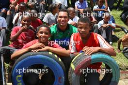 19.02.2009 Johannesburg, South Africa,  Adrian Zaugg (RSA), driver of A1 Team South Africa visit a Soweto school - A1GP World Cup of Motorsport 2008/09, Round 5, Gauteng, Thursday - Copyright A1GP - Free for editorial usage