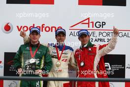 12.04.2009 Portimao, Portugal,  Adam Carroll (IRL), driver of A1 Team Ireland wih Neel Jani (SUI), driver of A1 Team Switzerland and Filipe Albuquerque (POR), driver of A1 Team Portugal - A1GP World Cup of Motorsport 2008/09, Round 6, Algarve, Sunday Race 2 - Copyright A1GP - Free for editorial usage